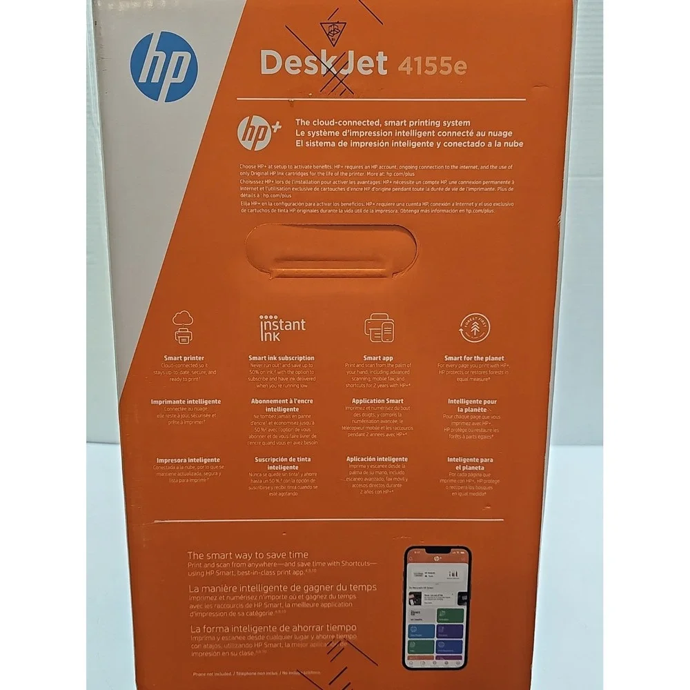 HP DeskJet 4155e All-in-One Wireless Color Inkjet Printer Scanner Copier NEW